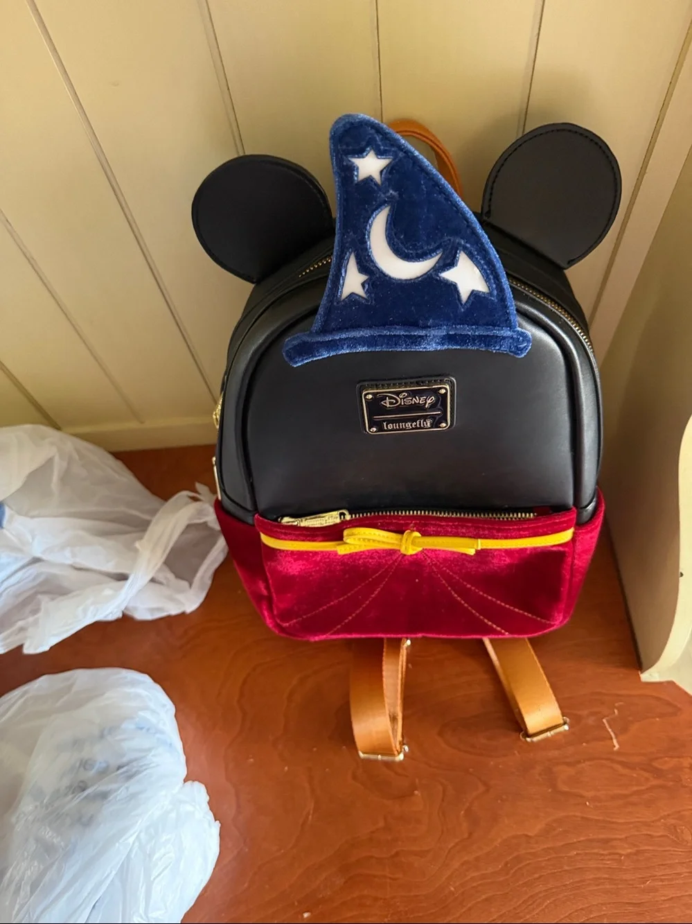 Disney Loungefly Mickey Sorcerer Mini Backpack in Black, Blue, Red & Yellow